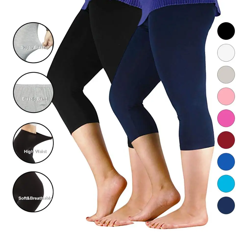 Top Trends: Women Pants Workout Slim Leggings Plus Size Capri Legging High Stretch Casual Bamboo Fiber Leggings Pants Basic Leggings Women Shoppable Styles