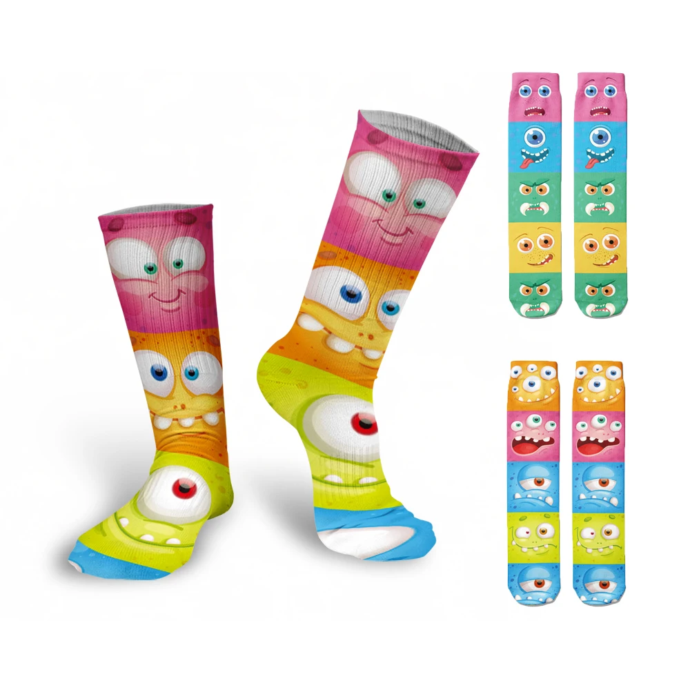 Top Trends: Sell Well Funny Expression Printed Women Socks Fashion Cute Cotton Long Socks Harajuku Christmas Warm Middle Tube Socks Female Shoppable Styles