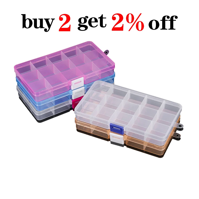 Top Trends: High Quality Grids Adjustable Plastic Jewelry Beads Storage Box Case Container Organize For Craft Jewelry Display Boxs Supplies Shoppable Styles - Image 2