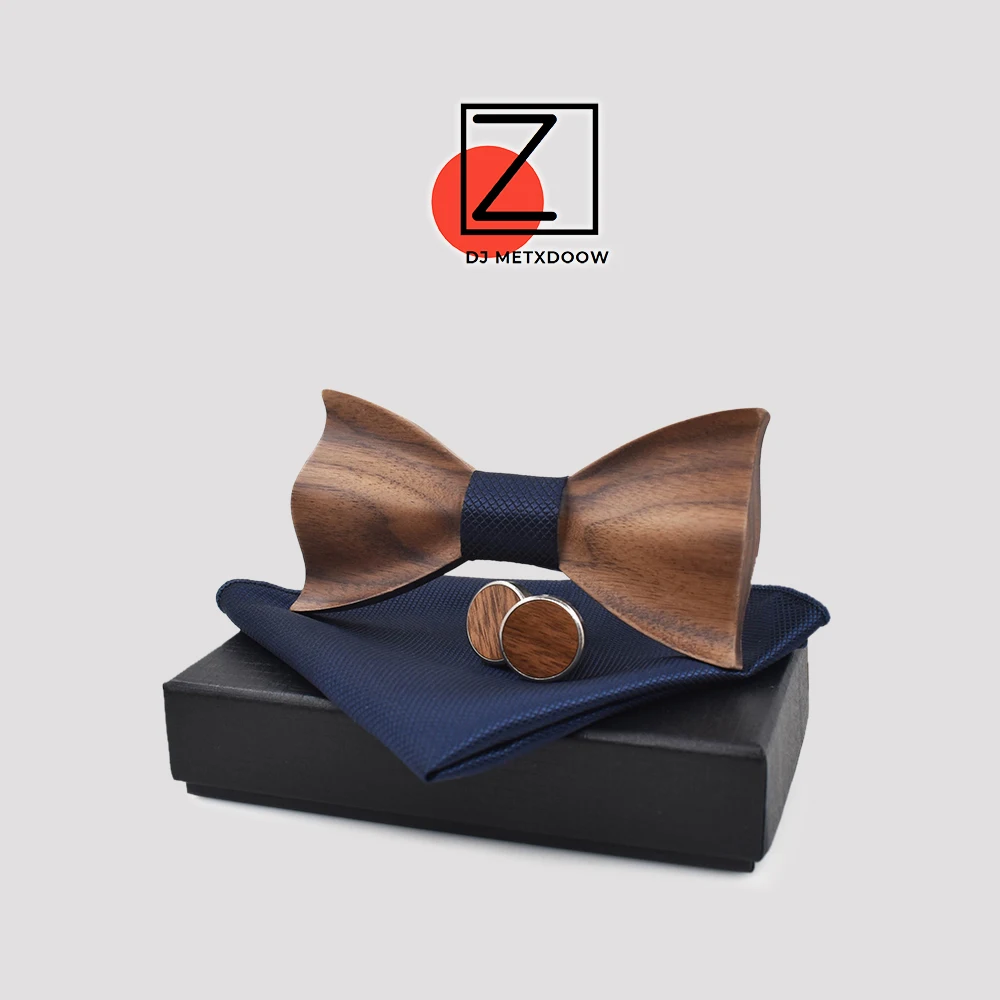 Top Trends: New Design 3D Wooden Tie Pocekt Square Cufflinks Fashion Wood Bow Tie Wedding Dinne Handmade Corbata Wooden Ties Gravata Set Shoppable Styles