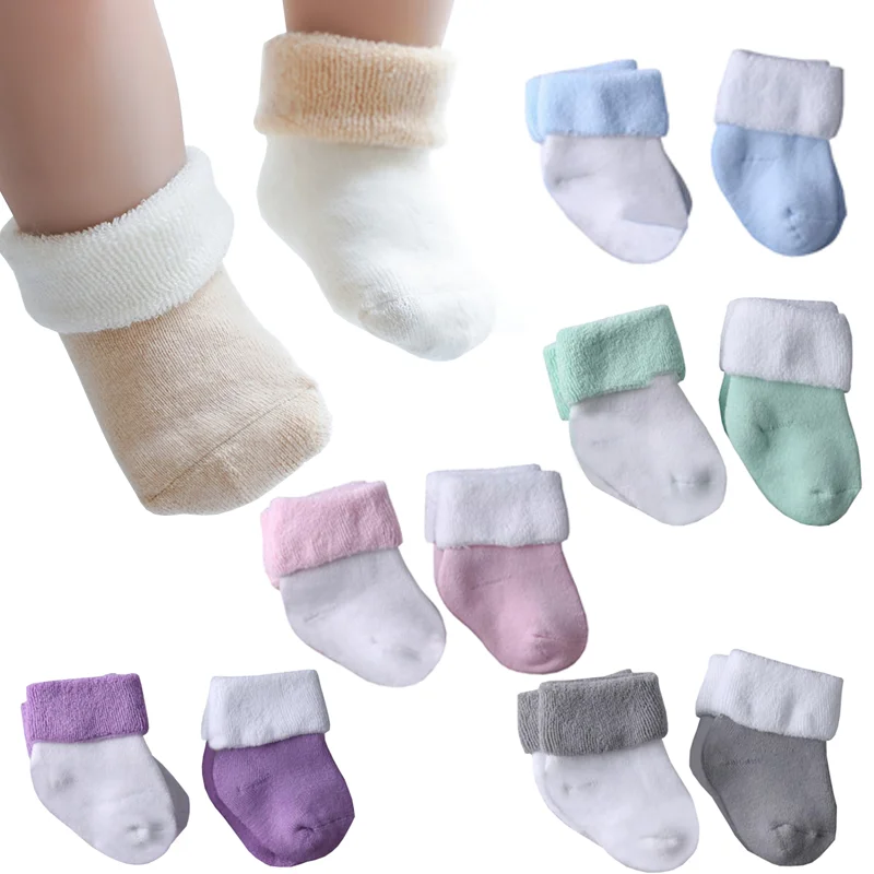 Top Trends: 2Pair / lot 2020 New Autumn And Winter Thick Baby Socks Newborn Socks Warm Baby Foot Socks Shoppable Styles