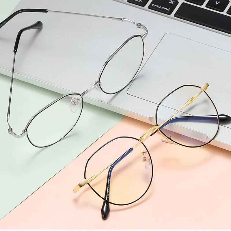 Top Trends: Metal Round Anti Blue Light Glasses Women Men Classic Square Eyeglasses Frames Transparent Computer Glasses Oculos Feminino Shoppable Styles - Image 3