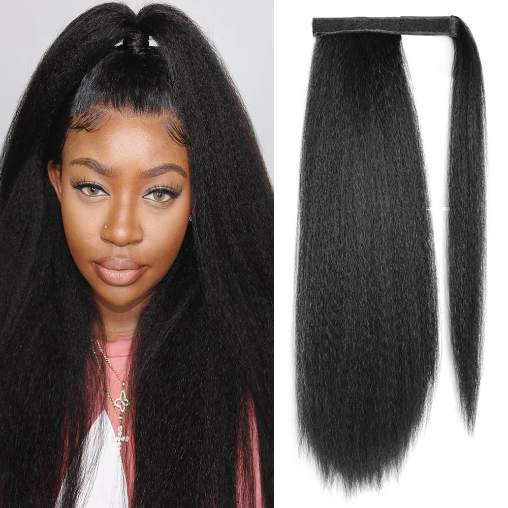 Top Trends: MyDiva 30Inches Long Straight Afro Synthetic Ponytail Hair Kinky Natural Hair Straight Drawstring With Clip Elastic Band Pony Shoppable Styles