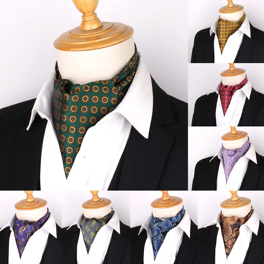 Top Trends: Jacquard Floral Paisley Men Cashew Tie Wedding Formal Cravat Ascot Scrunch Self British Gentleman Polyester Soft Neck Tie Luxury Shoppable Styles