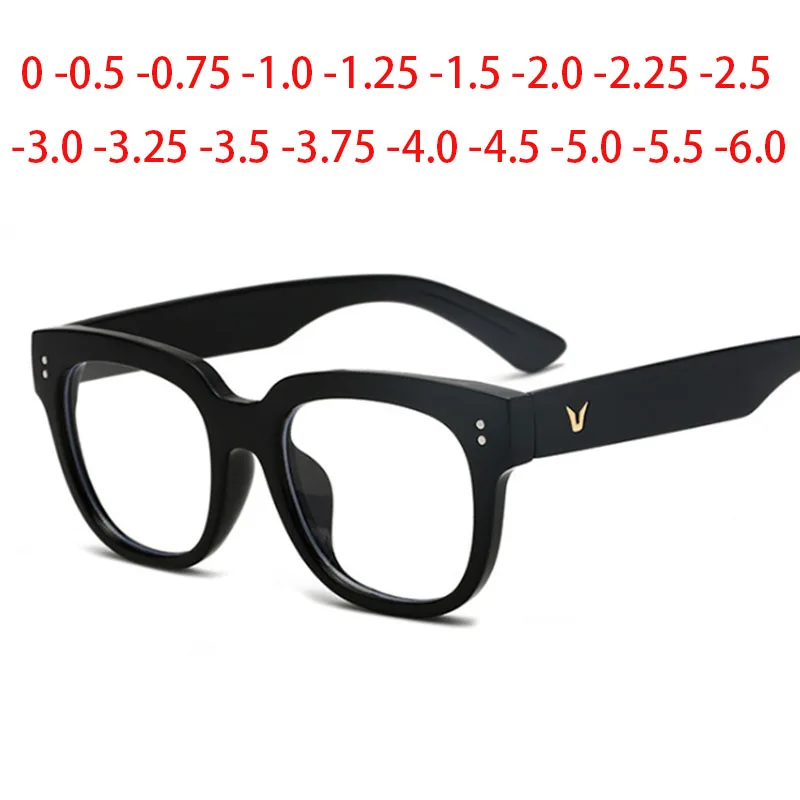 Top Trends: Oversize Square Women Luxury Eyewear Big Frame Men Vintage Short Sighted Glasses 0 -0.5 -0.75 -1.0 -1.5 -2.0 To -6.0 Shoppable Styles