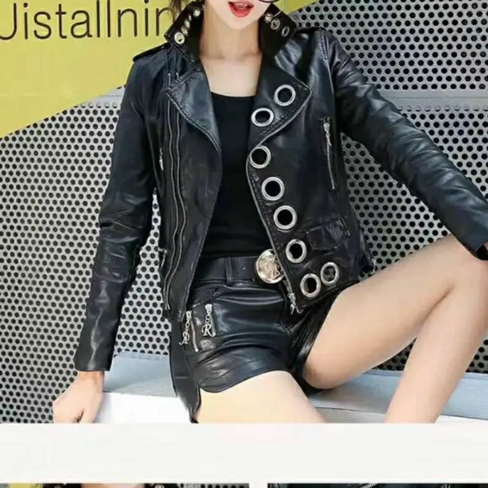 Top Trends: Women 2023 Spring Autumn New Fashion Slim Pu Leather Jacket S M L XL XXL 3XL Black Female Short Coat High Quality Shoppable Styles