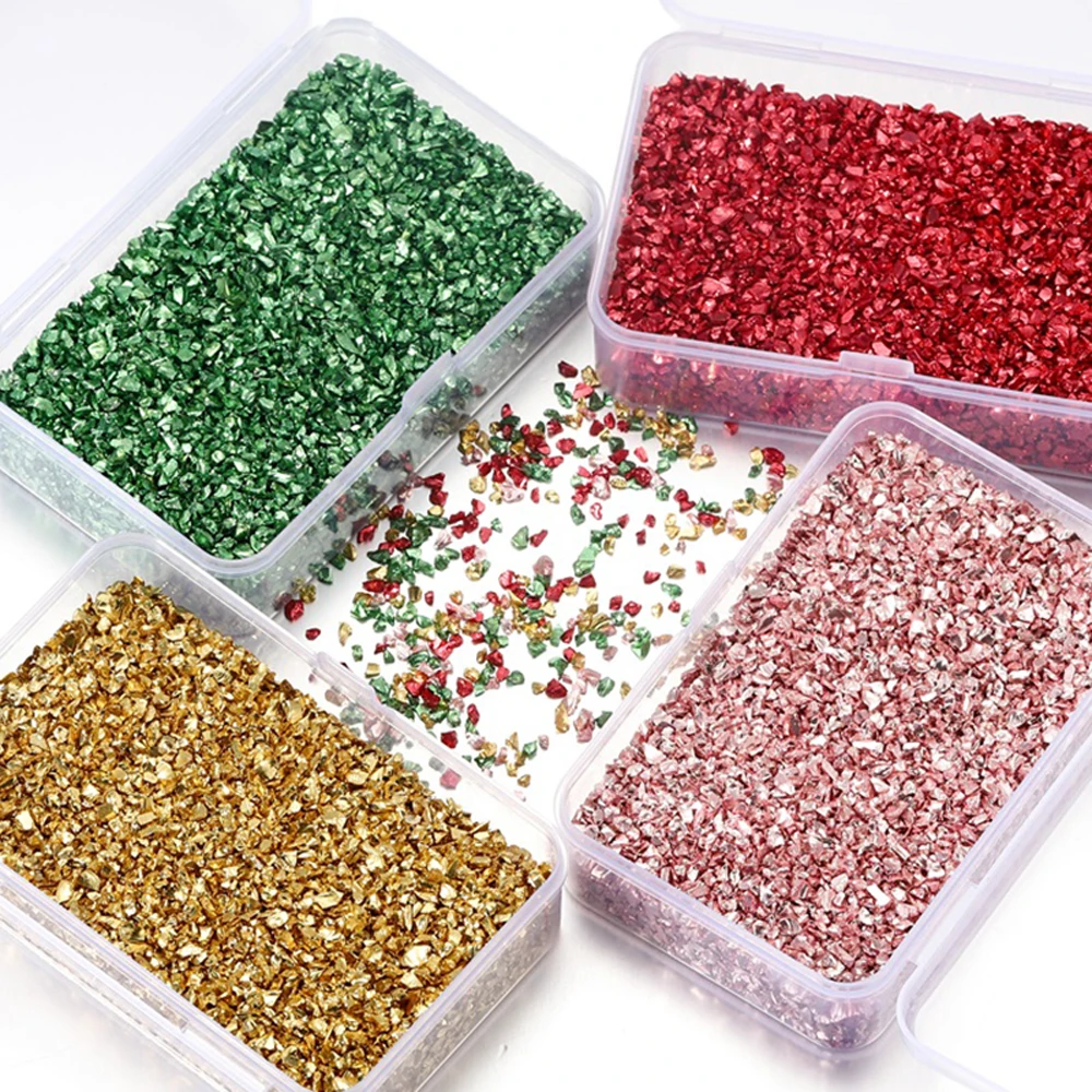 Top Trends: 30-80g Colorful Crushed Glass Stones Resin Filling For DIY Epoxy Resin Mold Irregular Crystal Nail Art Decoration Jewelry Making Shoppable Styles