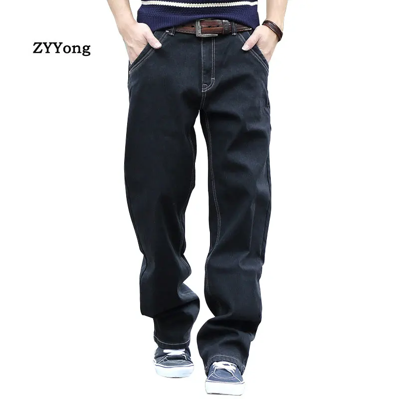 Top Trends: Fashion Baggy Men Wide Leg Denim Pants Harem Hip Hop Streetwear Jeans Large Size Loose Straight Leisure Black Joggers Trousers Shoppable Styles