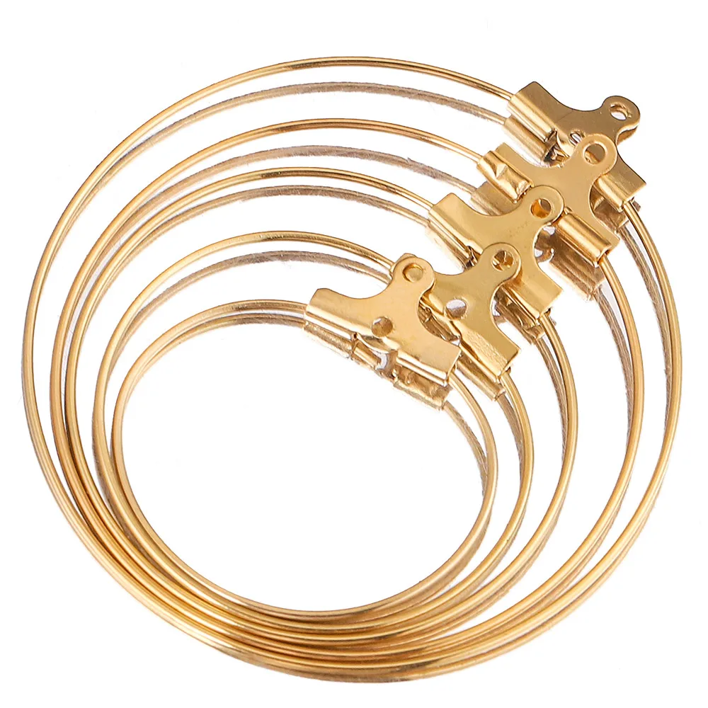 Top Trends: 10pcs Lot Gold Stainless Steel Ear Wire Earring Hooks Connector For DIY Jewelry Making Accessories Crafts Dangle Hoop Components Shoppable Styles