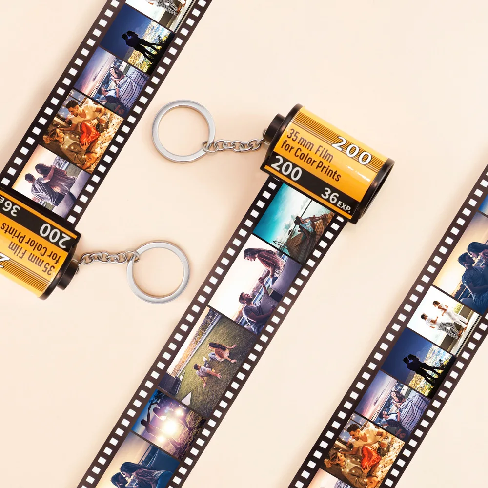 Top Trends: HIBODY 5 10 15 20 OEM Photo Film Keychain Couple Gift DIY Photo Text Album Cover Commemorative Keychain Shoppable Styles