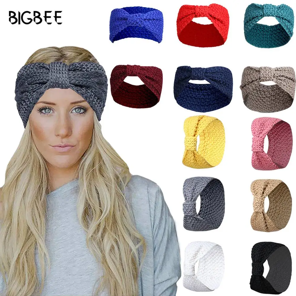 Top Trends: Europen Fine Winter Headbands For Women Bandana Headdress Fashion Hair Accessories Solid Color Knitting Wool Headband Headwear Shoppable Styles - Image 6