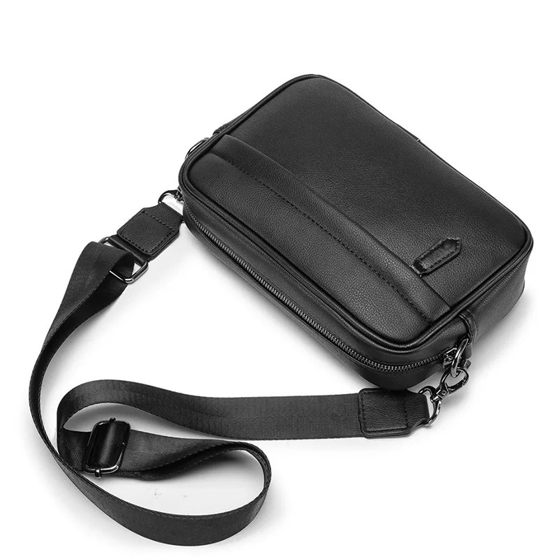 Top Trends: Luxury Brand Design Men Crossbody Bag Casual Solid Messenger Bag Mens Small Shoulder Crossbody Flap Bags Man Phone Handbag Male Shoppable Styles