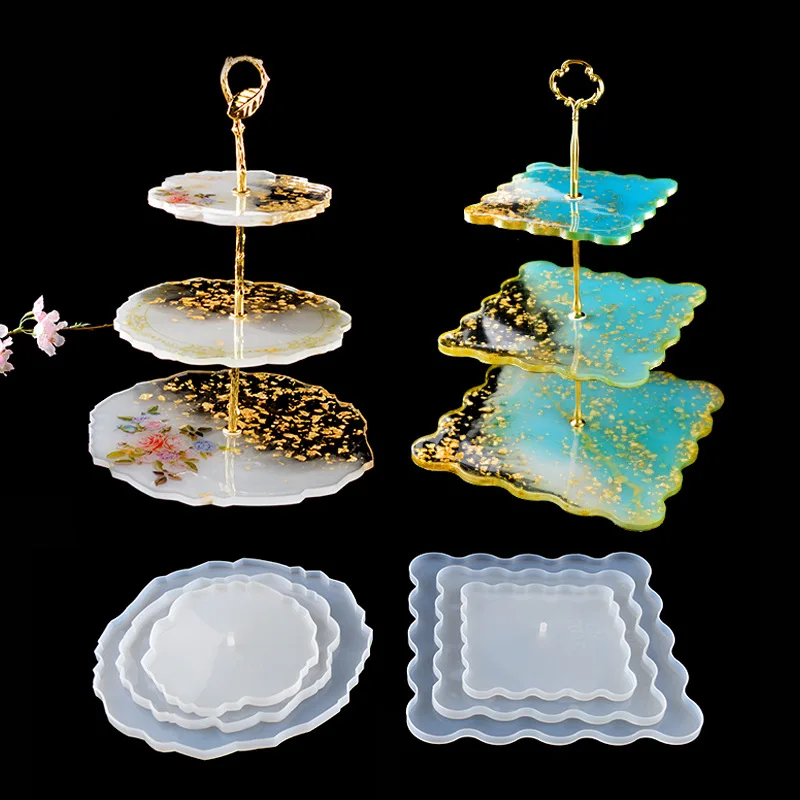 Top Trends: DIY Crystal Silicone Mold Three-layer Fruit Plate Tea Plate Disc Epoxy Resin Molds Cup Pad Mould For Resin Art Home Decoration Shoppable Styles