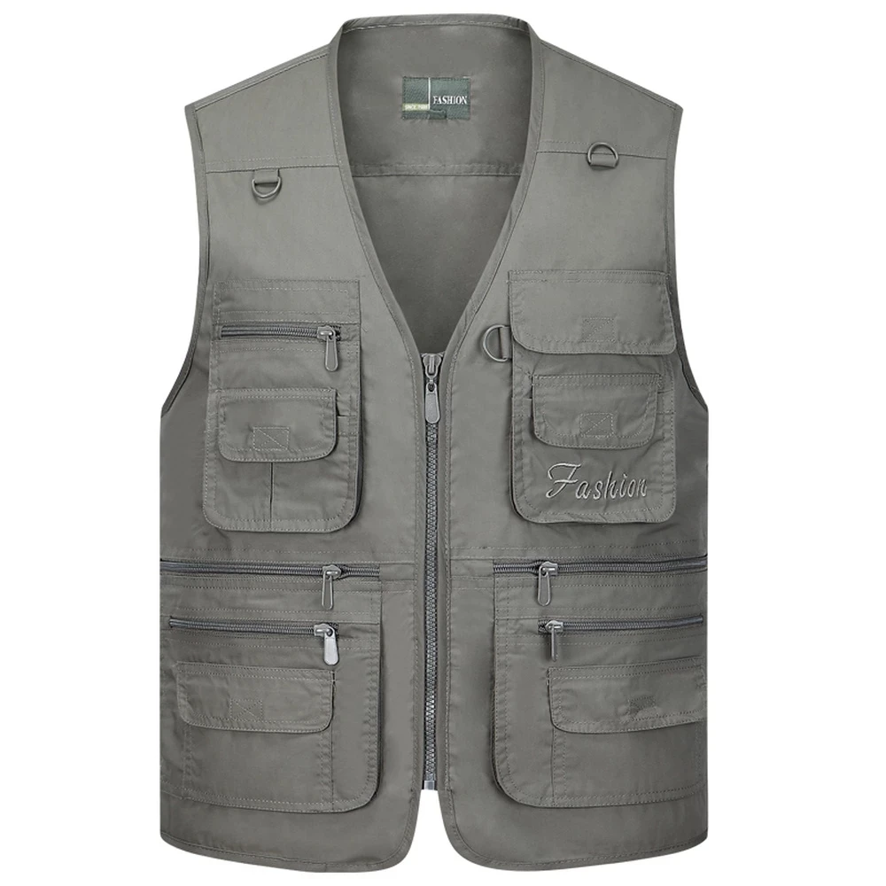 Top Trends: Summer Quick Dry Thin Vest Male With Many Pockets Casual Classic Multi Pocket Military Green Photographer Baggy Work Waistcoat Shoppable Styles