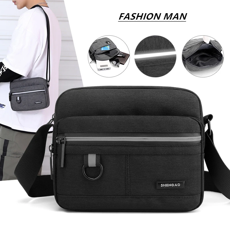 Top Trends: Oxford Shoulder Bags For Men Boys Solid Colors Messenger Strong Fabric Bags Minimalism Style Crossbody Bags Multifunction Brief Shoppable Styles