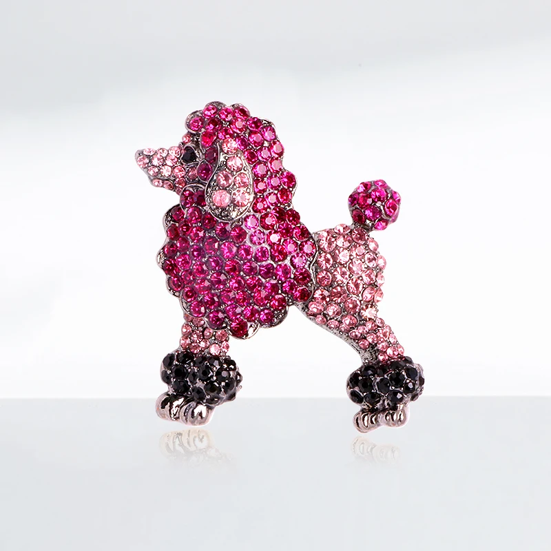 Top Trends: Wuli&baby Sparkling Rhinestone Poodle Dog Brooches Women 2-color Animal Party Casual Brooch Pins Gifts Shoppable Styles