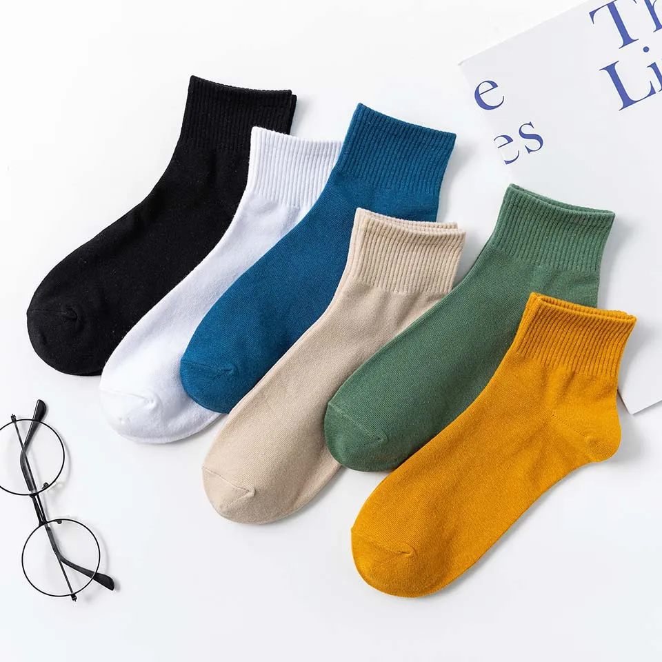 Top Trends: Men Ankle Cotton Socks Breathable Short Man Socks Casual Black Socks White Sports Sock 5 Pair Shoppable Styles