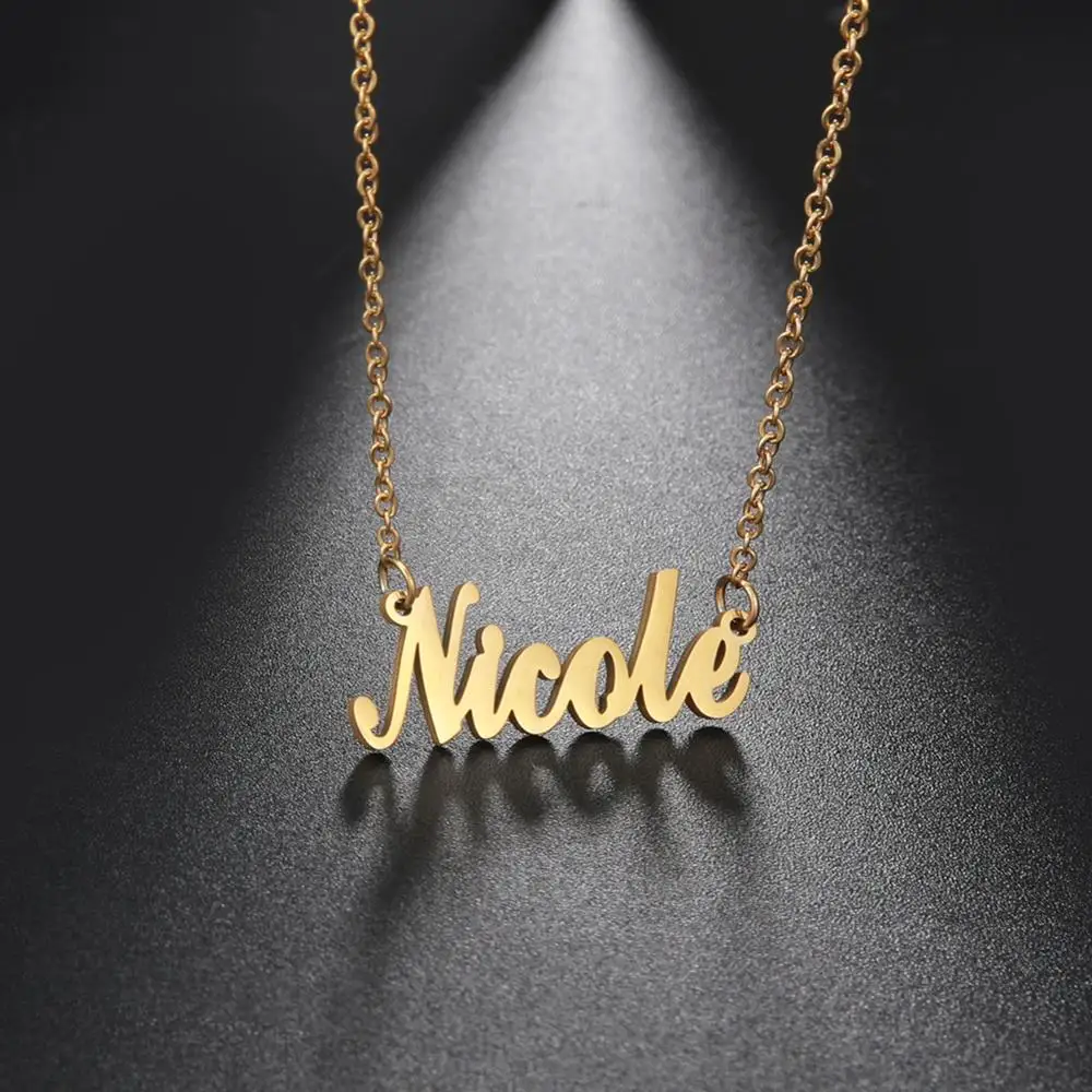 Top Trends: My Shape Custom Name Necklaces Stainless Steel Customized Personalized Arabic Necklace Letter Gold Color Choker Pendant Jewelry Shoppable Styles