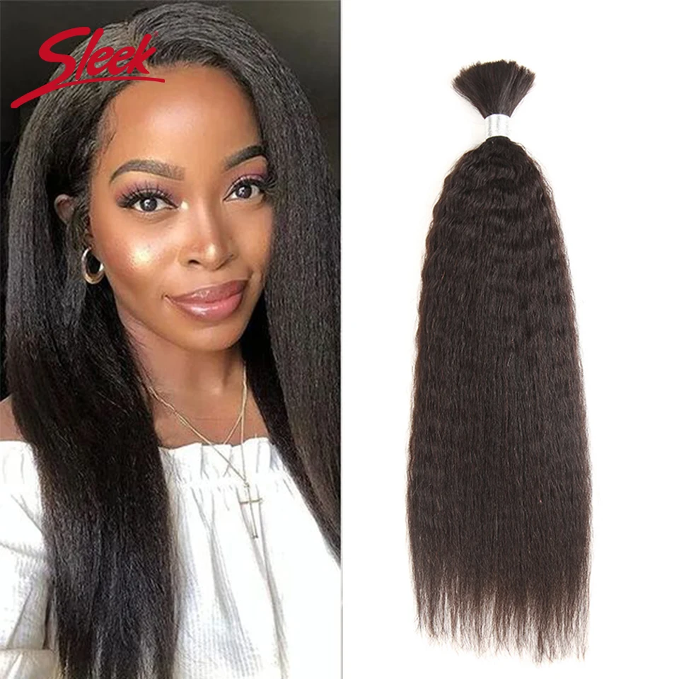 Top Trends: Sleek Remy Brazilian Yaki Straight Human Hair Weave Bundles Hair For Braiding In Natural Color 8 To 30 Inches No Weft Hair Bulk Shoppable Styles