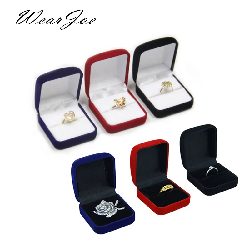 Top Trends: Bulk Engagement Ring Packaging Box Velvet Valentine&#039;s Day Gift Wedding Ring Showcase Organizer Jewelry Stud Earrings Storage Box Shoppable Styles