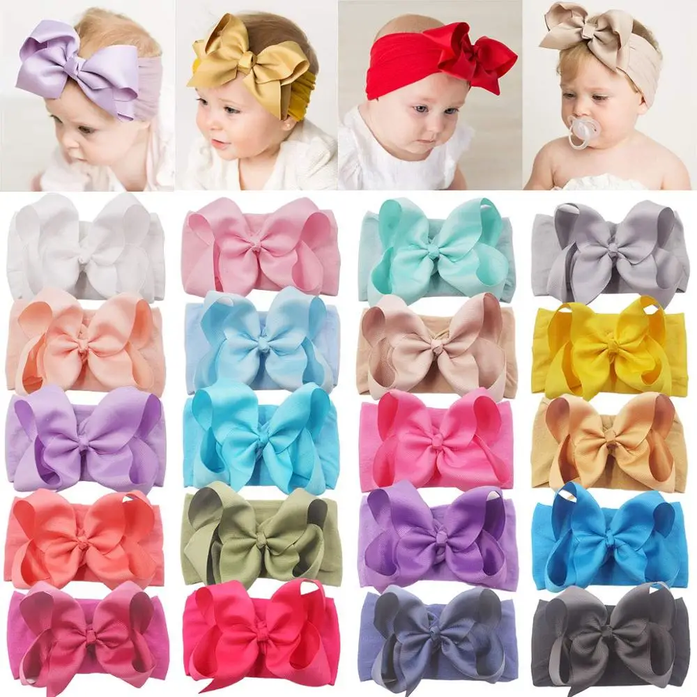 Top Trends: 20 Pieces 6 Inch Soft Elastic Nylon Headbands Hair Bows Headbands Hairbands For Baby Girl Toddlers Infants Newborns Shoppable Styles