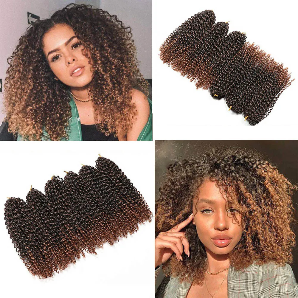 Top Trends: Hair Nest Marlybob Crochet Hair Afro Kinky Curly Crochet Braids Short Passion Twist Jerry Curl Ombre Braiding Hair Extensions Shoppable Styles