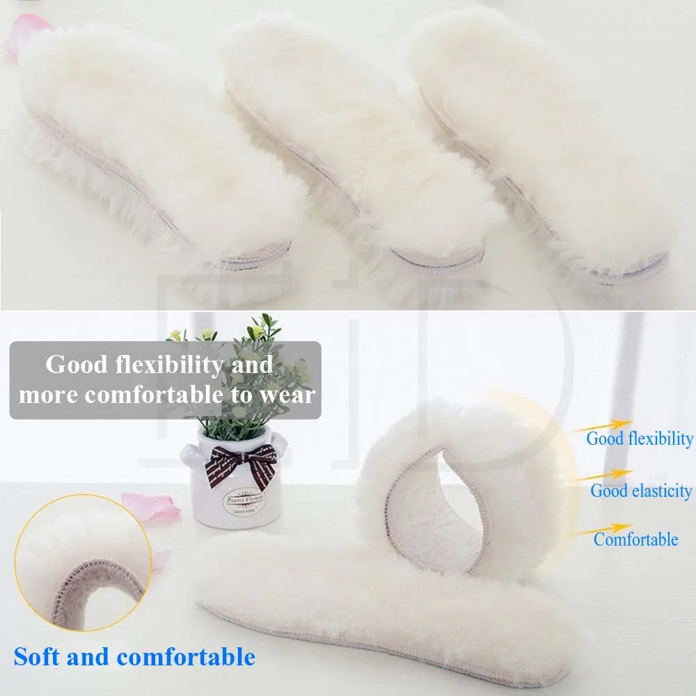 Top Trends: Natural Wool Insoles Fur Warm Thick Sheep Cashmere Unisex Winter Insole High Quality Warm Plush Shoe Pad Insoles For Men Women Shoppable Styles - Image 4