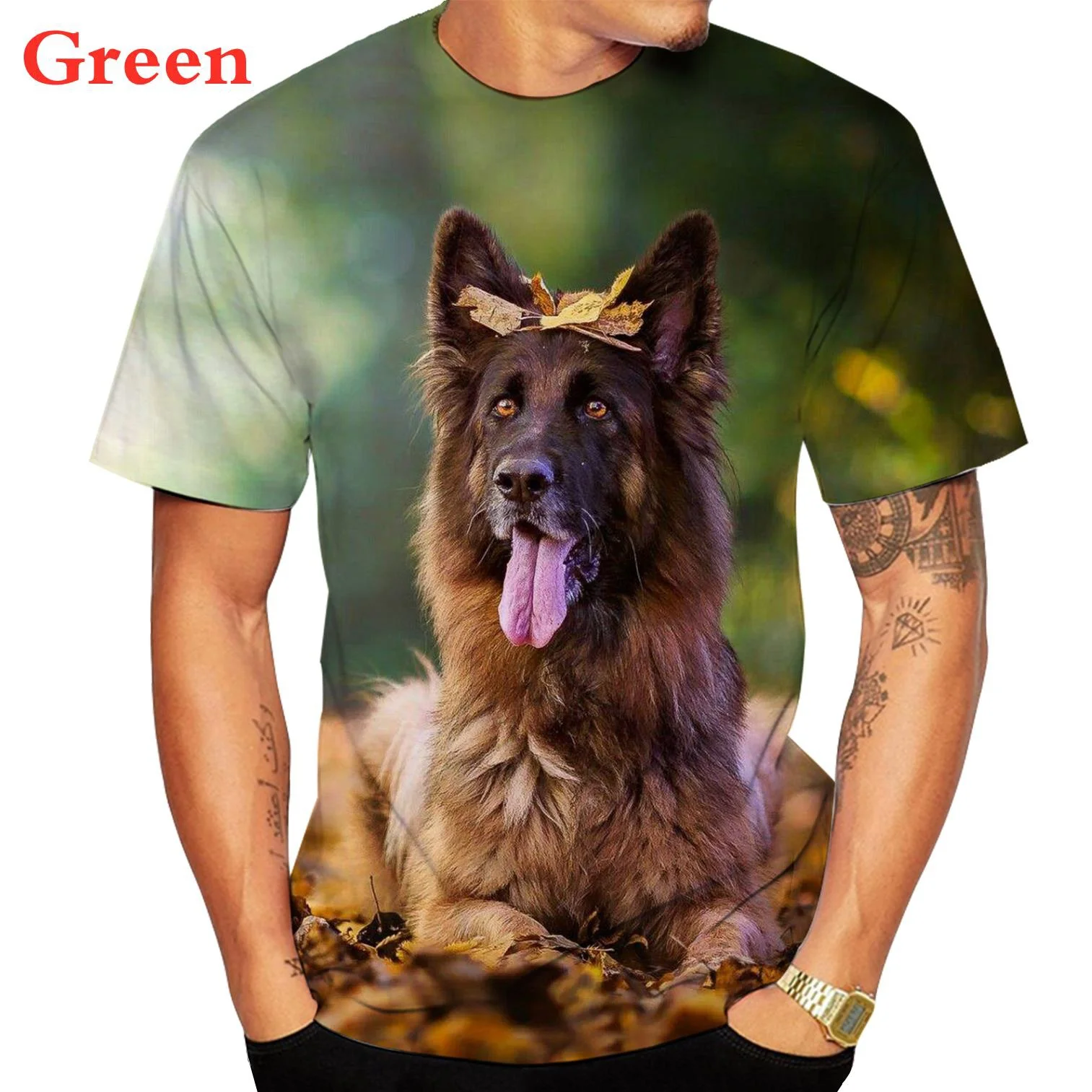 Top Trends: Summer Cute 3D Dog German Shepherd Pattern T Shirts Men Fitness Sport Short Sleeve Tops Animal Tee Shoppable Styles - Image 4