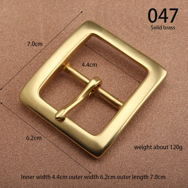 Top Trends: 1pcs Solid Brass Belt Buckle Metal Belt Buckle For Men Stainless Steel Single Pin Belt Half Buckle DIY Leather Craft Buckle Shoppable Styles - Image 4