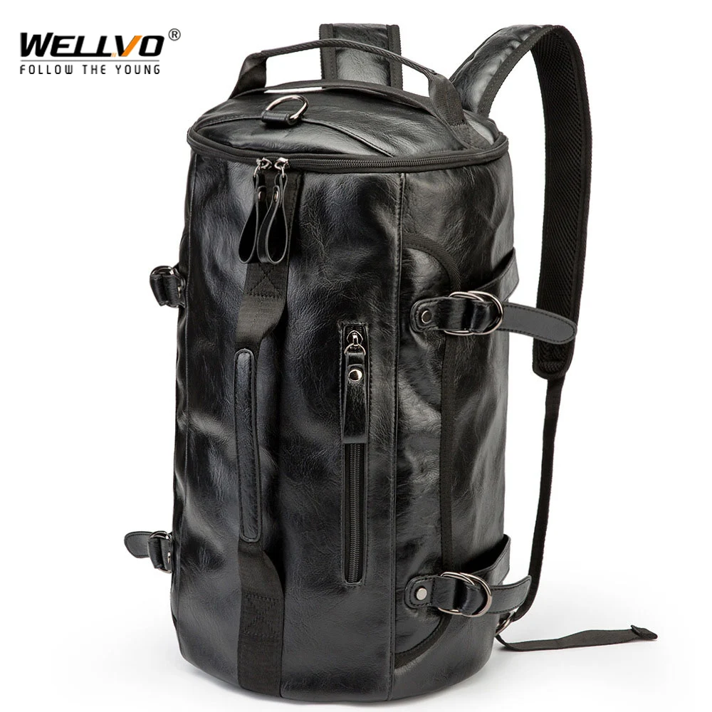 Top Trends: Men Leather Bucket Backpack Multifunctional Travel Bag Large Capacity Luggage Male Backpacks Travel Shoulder Bags XA607ZC Shoppable Styles