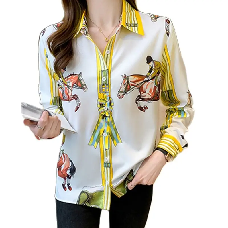 Top Trends: New Chic France Style Women&#039;s Blouses Elegant Ladies Print Shirts Spring Autumn Long Sleeve Shirts Tops Blusas Mujer Shoppable Styles