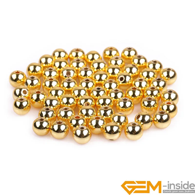 Top Trends: 100PCS 18 Yellow Gold Filled Hypoallergenic Smooth Spacer Beads For Jewelry Making Bracelet Necklace 2.5mm 3mm 4mm 5mm 6mm 8mm Shoppable Styles