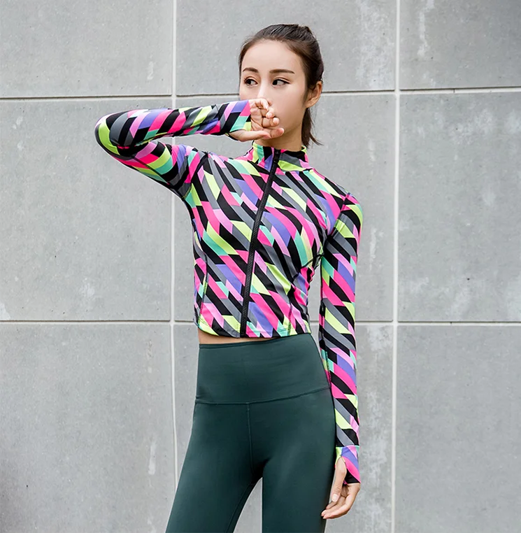 Top Trends: Women Sports Running Long-sleeved Standing-collar Zipper Gymnasium Fast-drying Blouse Women's Breathing Yoga Short-style Coat Shoppable Styles