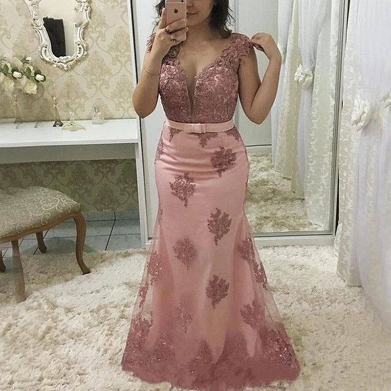 Top Trends: Light Pink Mermaid Mother Of The Bride Dresses Lace Plus Size Gowns Cap Sleeve Long Formal Evening 2023 On Sale Shoppable Styles