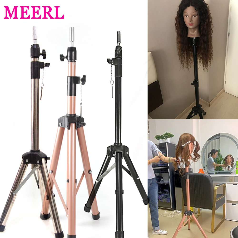 Top Trends: MEERL Mannequin Head Holder Tripod Stand For Hairdressers Salon Training Head Strong Adjustable Wig Stand Tripod For Wig Making Shoppable Styles