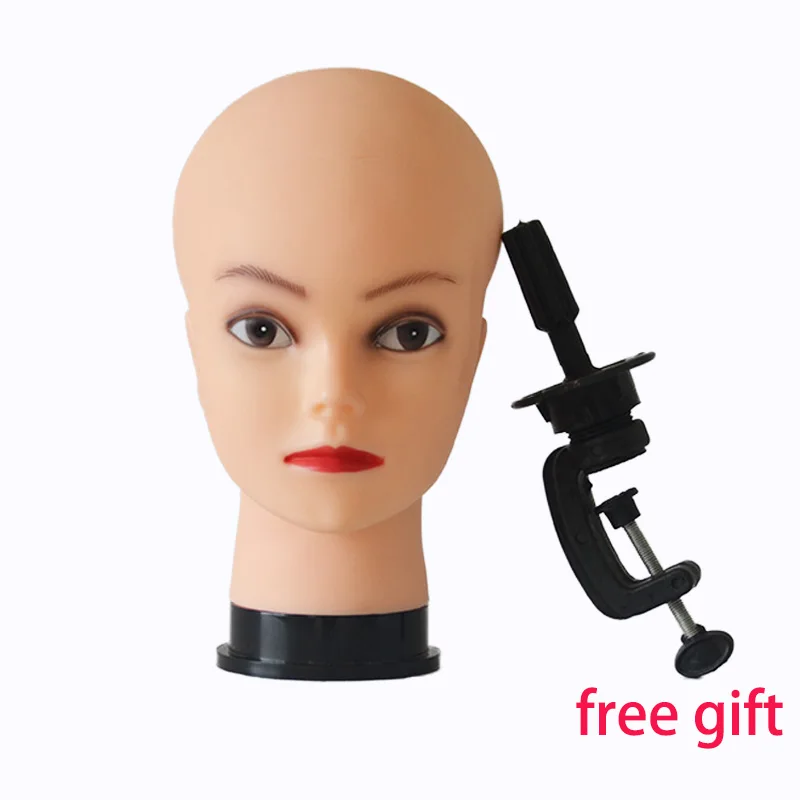 Top Trends: 55cm Bald Mannequin Head With Clamp Cosmetology Manikin Head For Makeup Practice Female Maniqui Head For Wig Making Hat Display Shoppable Styles