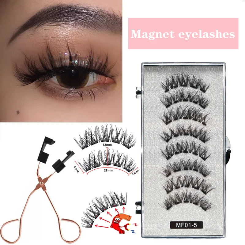 Top Trends: 5 Magnetic Eyelashes Curler Set Long 3D Mink Magnetic Lashes Wear Faux Cils Magnetique Natural Thick False Eyelashes ресница Shoppable Styles