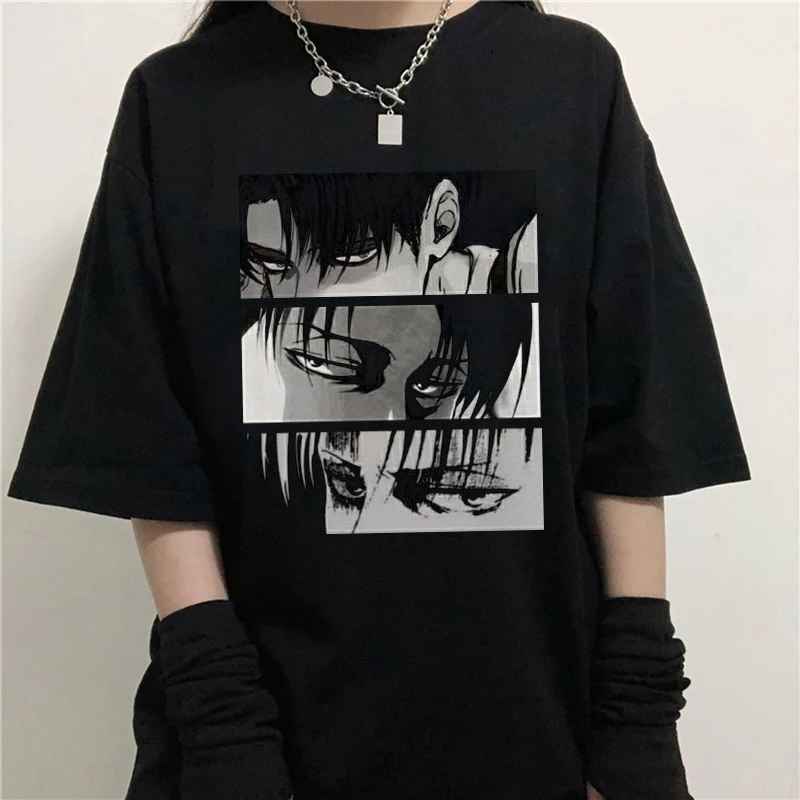 Top Trends: Anime Attack On Titan Printed T Shirt Cartoon Levi Ackerman Harajuku Unisex Short Sleeve Tops Tees Casual Tshirt Women T-shirt Shoppable Styles