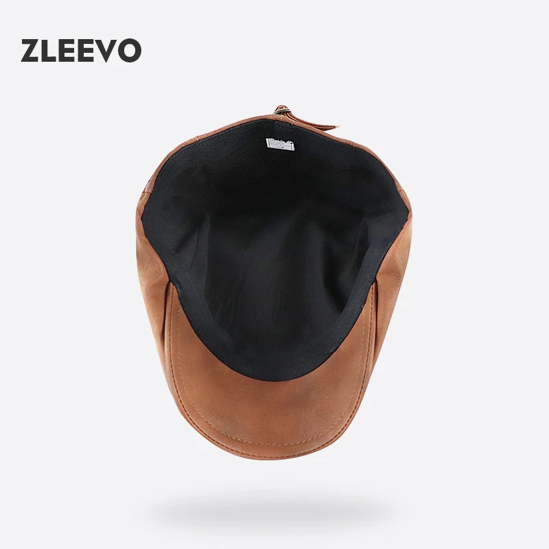 Top Trends: Berets 2021 PU Leather Newsboy Cap Winter Berets Male Warm Visors Cap Fashion Letter Snapback Caps For Men Bone Gorras Casquett Shoppable Styles - Image 3