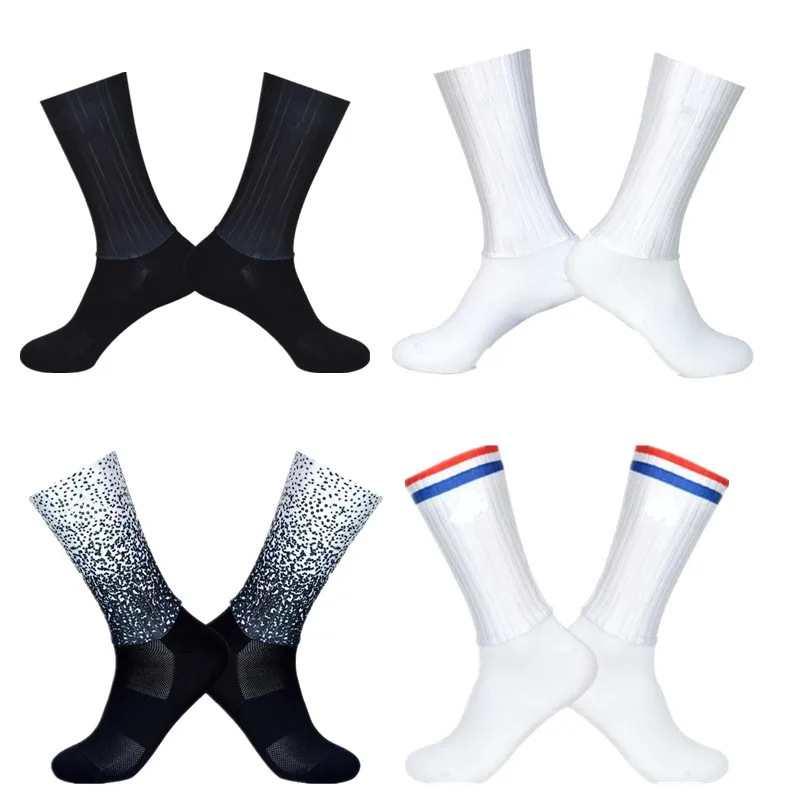 Top Trends: Summer Aero Socks Breathable Cycling Socks Men Anti Slip Seamless Bike Wearproof Road Calcetines Ciclismo Shoppable Styles