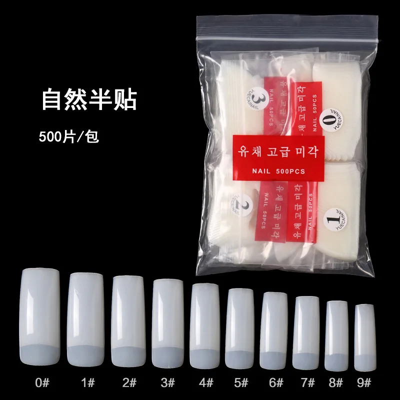 Top Trends: 500pcs / Bag Half Cover French Tips False Nails Tips Manicure Acrylic UV Gel DIY #0-9 Size Clear / White / Natural Long Fake Nails #T3 Shoppable Styles - Image 6