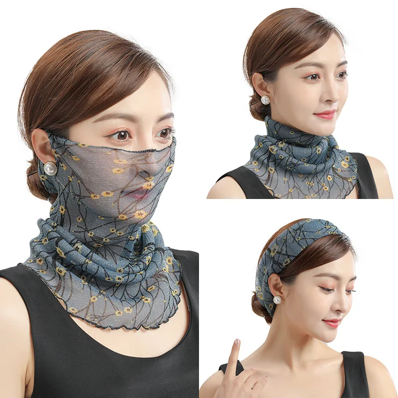 Top Trends: New Style Bib Women&#039;s Hedging Thin Sunscreen Veil Small Silk Scarf Neck Guard Mask Women Gauze Scarf With Shining Shoppable Styles