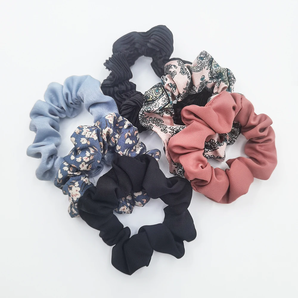 Top Trends: New 3PCS Silk Chiffon Print Hair Scrunchies Elastic Rubber Hair Bands Girls Women Ponytail Holder Hair Rope Ties Accessories Set Shoppable Styles - Image 5