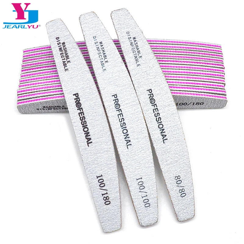 Top Trends: 5 / 10 Pcs / Lot Professional Nail Files For Manicure 80 100 180 Grey Boat Nail Polish File Emery Board Strong Sandpaper Nails File Shoppable Styles - Image 2