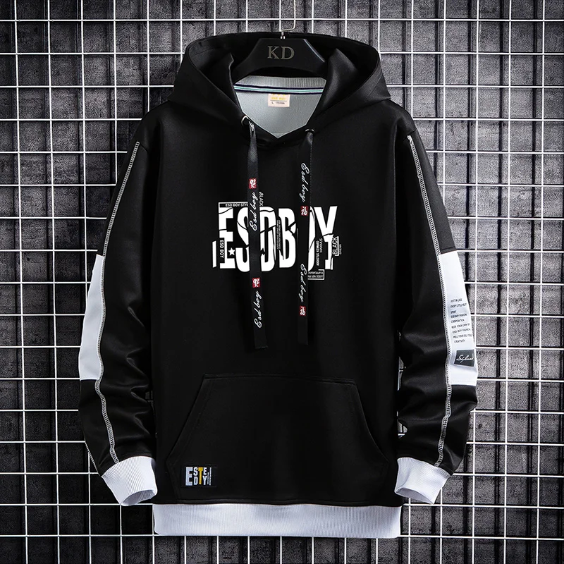 Top Trends: Quality Letter Print Men's Hoodies 2024 Fashion Hip Hop Pullover Casual Hooded Sweatshirts Streetwear Harajuku Punk Tops Clothes Shoppable Styles