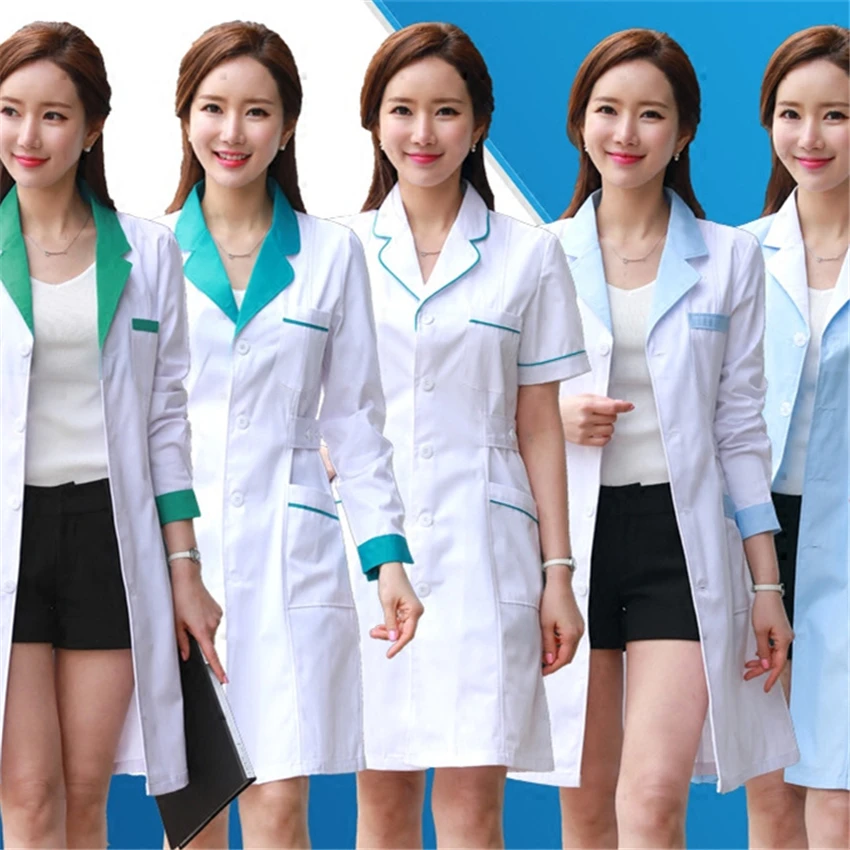 Top Trends: 2021 Women's Lab Coat Fashion Medical Uniforms Long Jacket With Side Belts Short Sleeve / long Sleeve Workwear Pharmacy White Coat Shoppable Styles