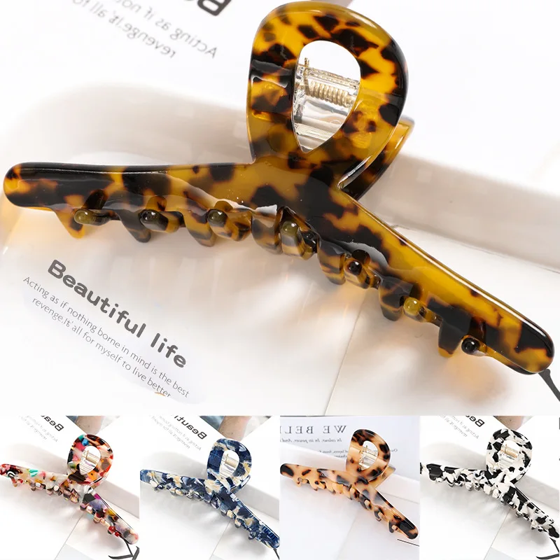 Top Trends: Fashion Crab Hair Clip Women Hair Clip Elegant Cross Colorful Acetate Hair Claw Girls Hair Clips Hair Accessories Hair Barrettes Shoppable Styles