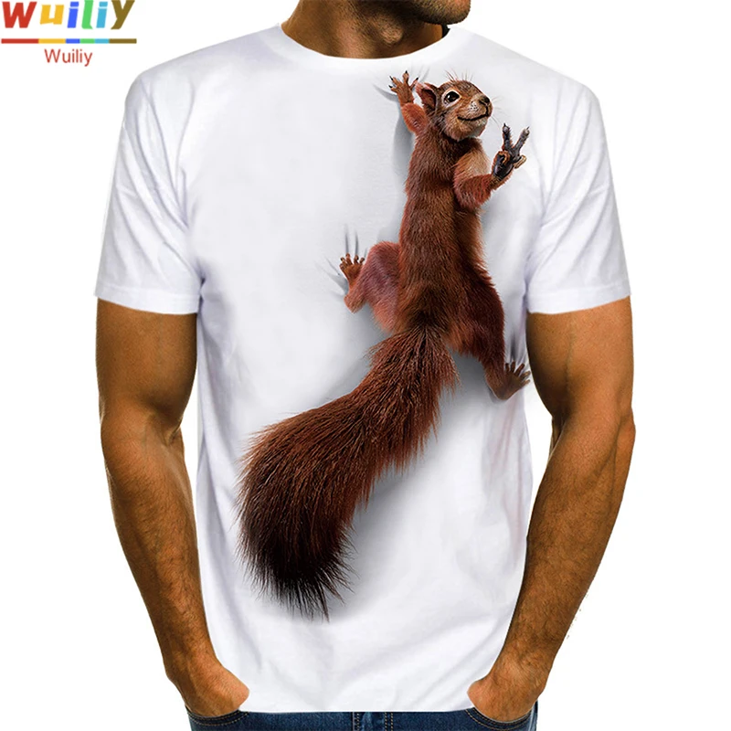 Top Trends: Men's Squirrel T Shirt 3D Print Shirt Animal Graphic Tees Lovely Pattern Tops Men / Women Cute Puppy Face Tee Funny Pet T-shirt Shoppable Styles