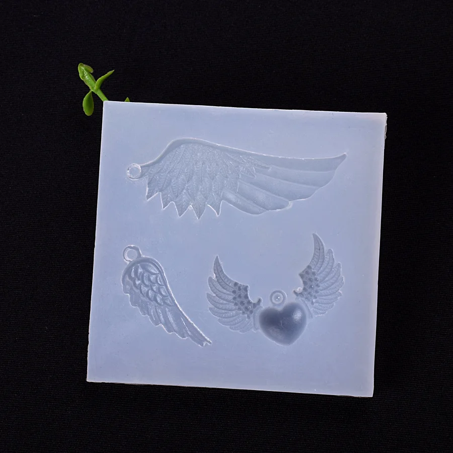 Top Trends: UV Resin Jewelry Liquid Silicone Mold Angel Wing Shape Silicone Resin Mold Jewelry Making DIY Craft White 1pcs 36x36mm Shoppable Styles