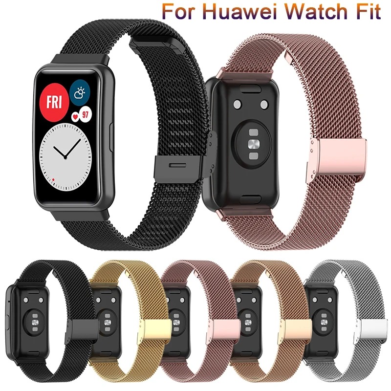 Top Trends: Magnetic Band For Huawei Watch Fit Strap Accessories Belt Loop Stainless Steel Metal Bracelet Correa Huawei Watch Fit New Band Shoppable Styles